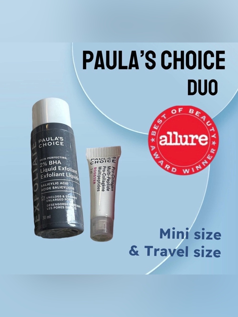 🇺🇸🆕NIB PAULA’S CHOICE | MINI| Dream Duo - BHA exfoliant / Collagen booster